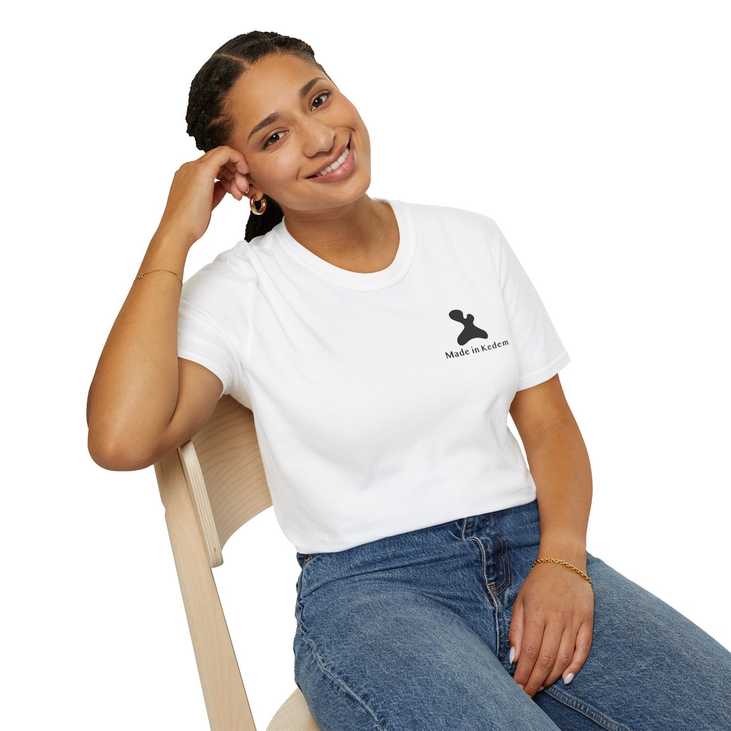 Unisex Softstyle T-Shirt - Peaceful Vibes Graphic Tee with Hebrew Text