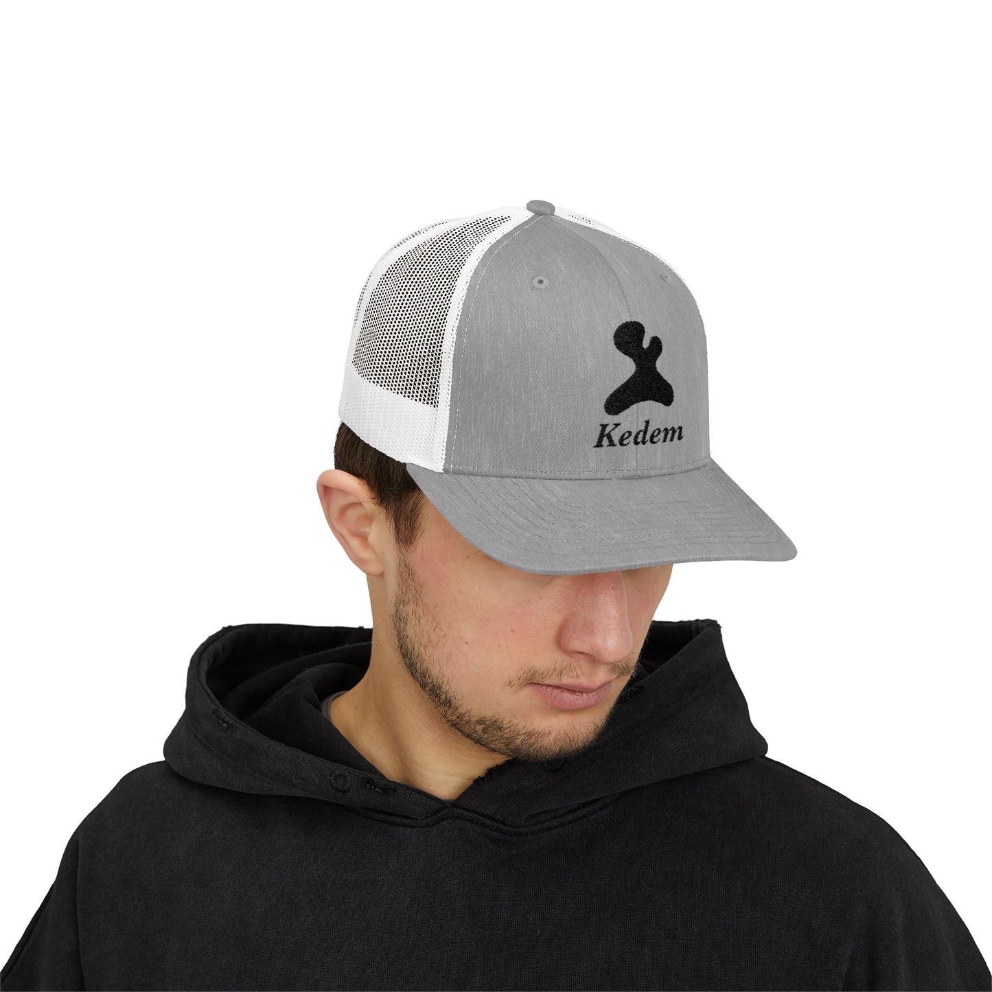 Stylish Snapback Trucker Cap with Kedem Design - Perfect for Casual Outings, Outdoor Adventures, Gifts, and Festivals
