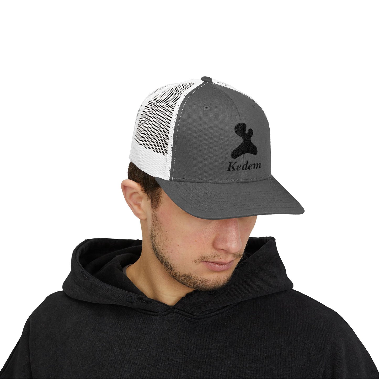 Stylish Snapback Trucker Cap with Kedem Design - Perfect for Casual Outings, Outdoor Adventures, Gifts, and Festivals
