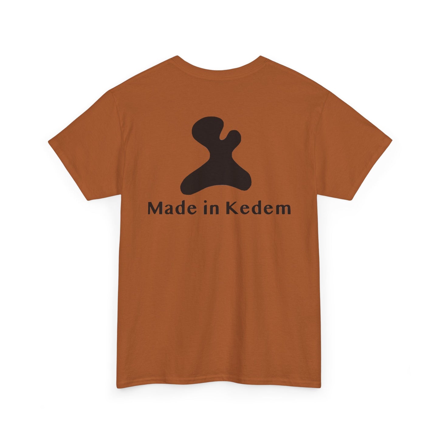 Unisex Heavy Cotton T-Shirt - Made in Kedem logo, Casual Wear, Everyday Outfit, Eco-Friendly Gift, Comfortable Apparel.