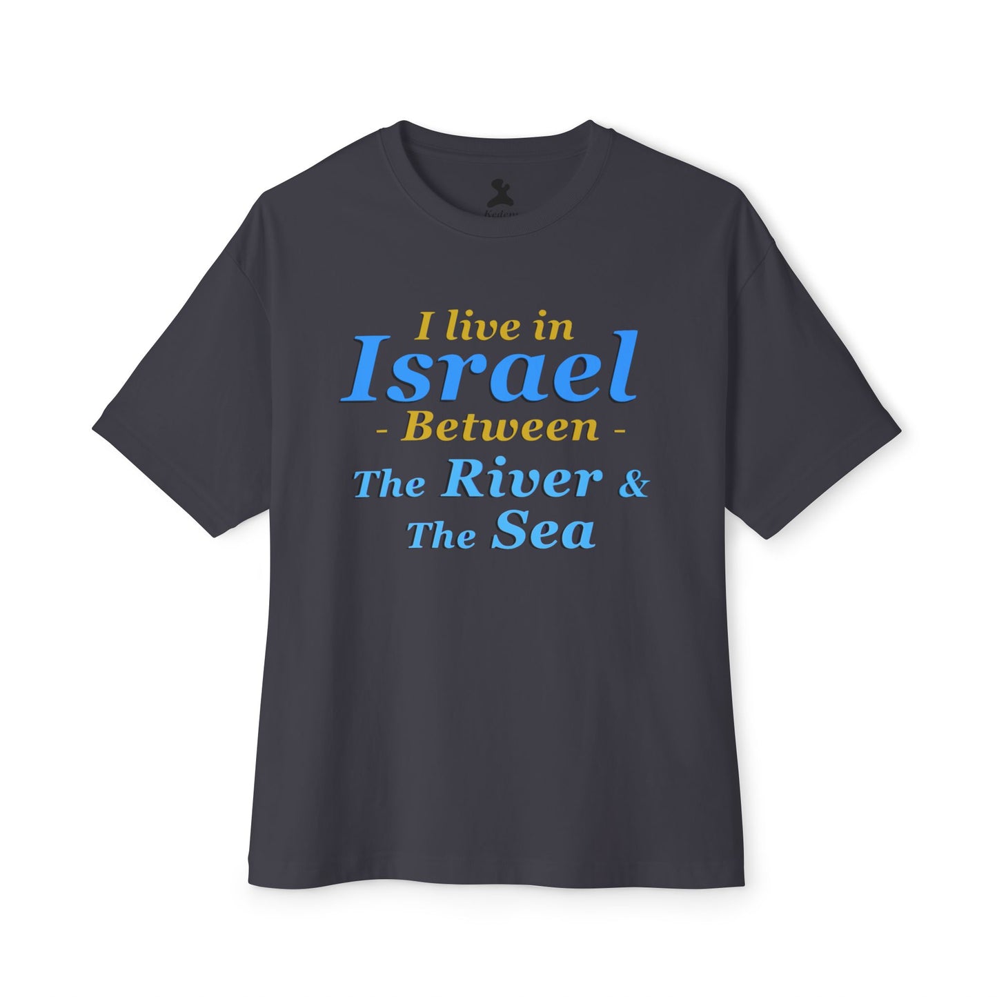 Stylish Unisex Oversized Boxy Tee - 'Israel Between The River & The Sea' Graphic T-Shirt