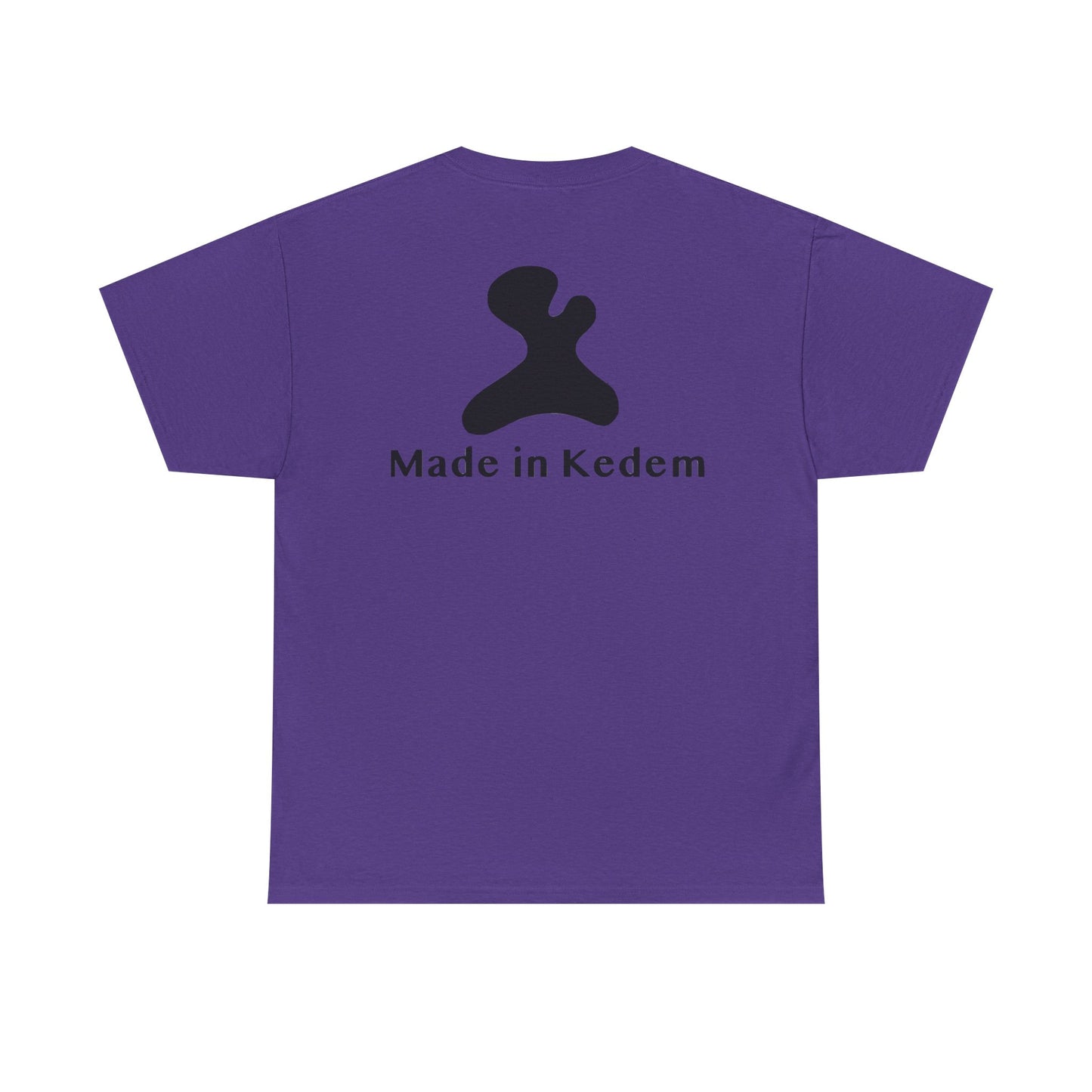 Unisex Heavy Cotton T-Shirt - Made in Kedem logo, Casual Wear, Everyday Outfit, Eco-Friendly Gift, Comfortable Apparel.