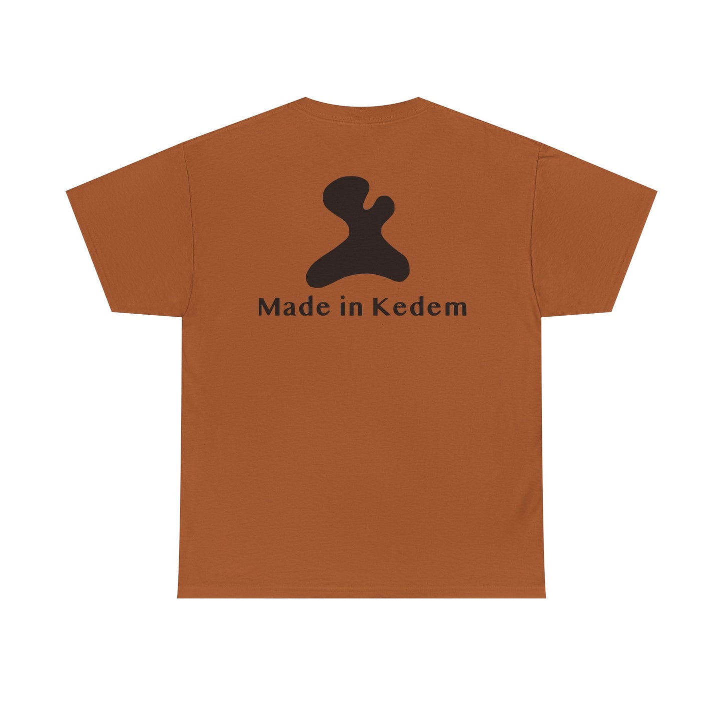Unisex Heavy Cotton T-Shirt - Made in Kedem logo, Casual Wear, Everyday Outfit, Eco-Friendly Gift, Comfortable Apparel.