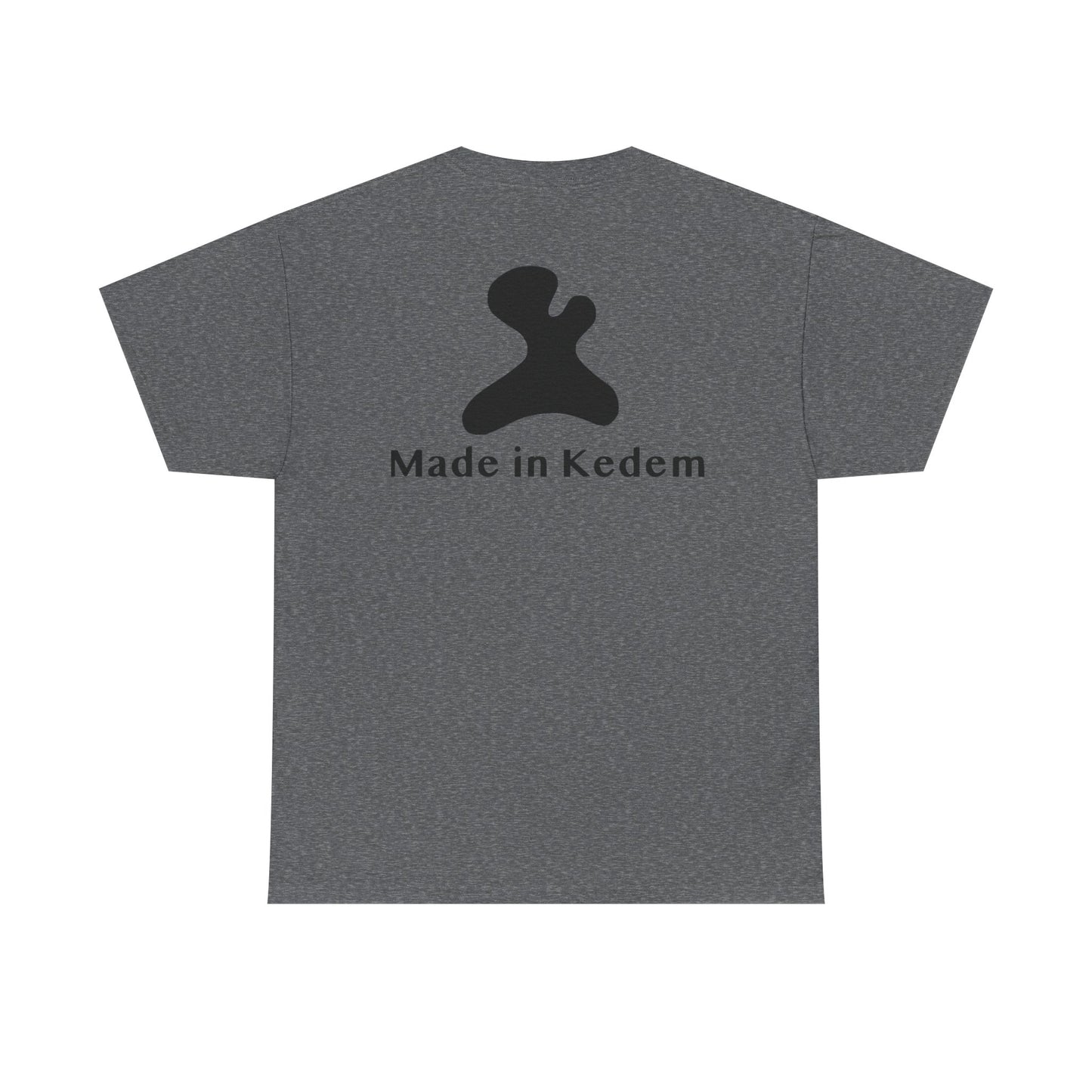 Unisex Heavy Cotton T-Shirt - Made in Kedem logo, Casual Wear, Everyday Outfit, Eco-Friendly Gift, Comfortable Apparel.