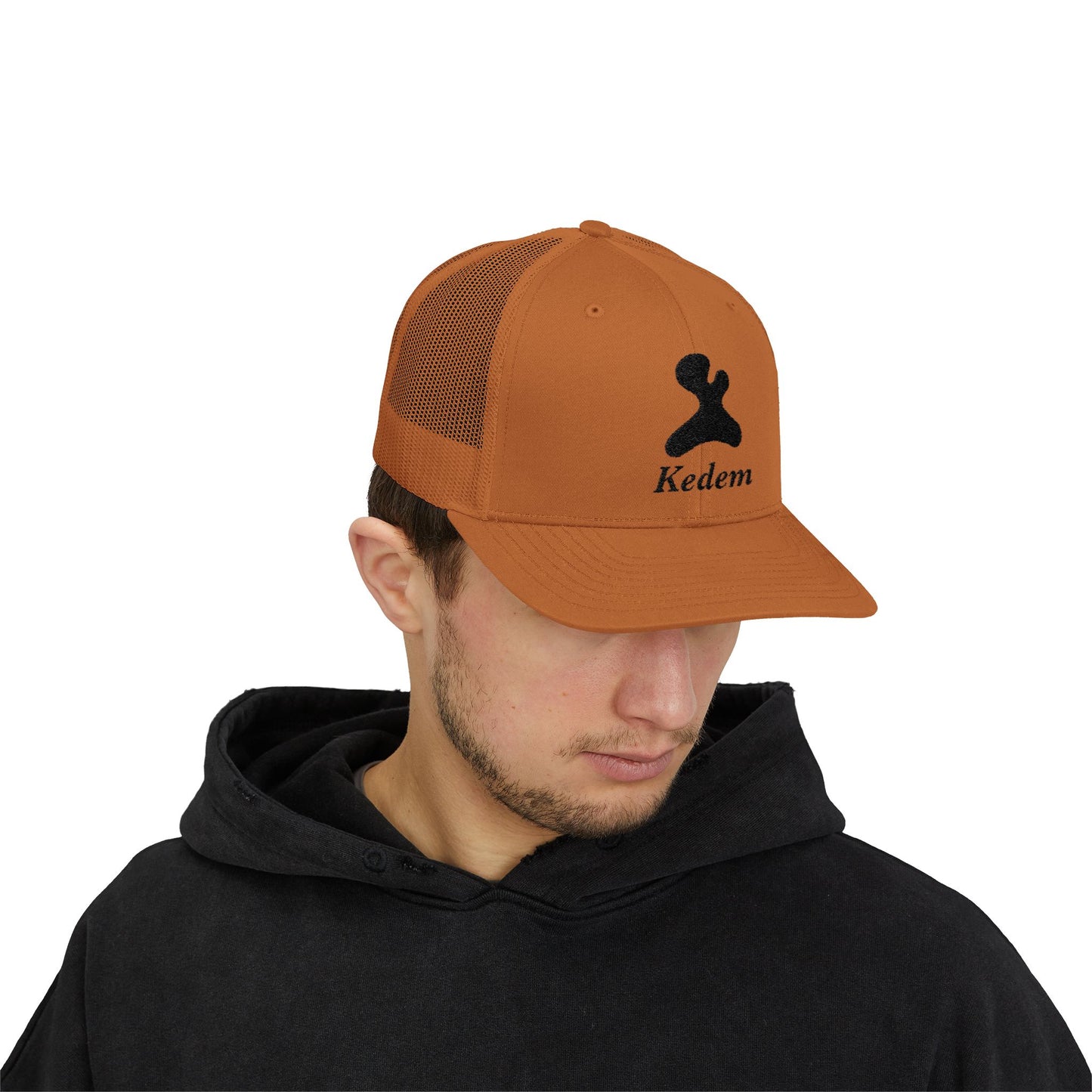 Stylish Snapback Trucker Cap with Kedem Design - Perfect for Casual Outings, Outdoor Adventures, Gifts, and Festivals