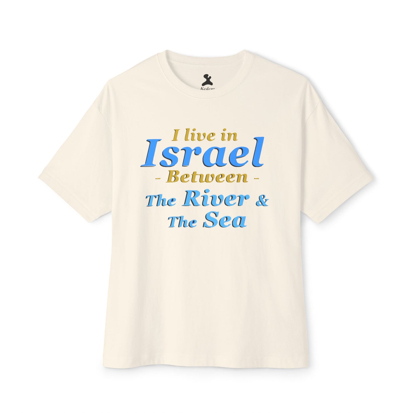 Stylish Unisex Oversized Boxy Tee - 'Israel Between The River & The Sea' Graphic T-Shirt