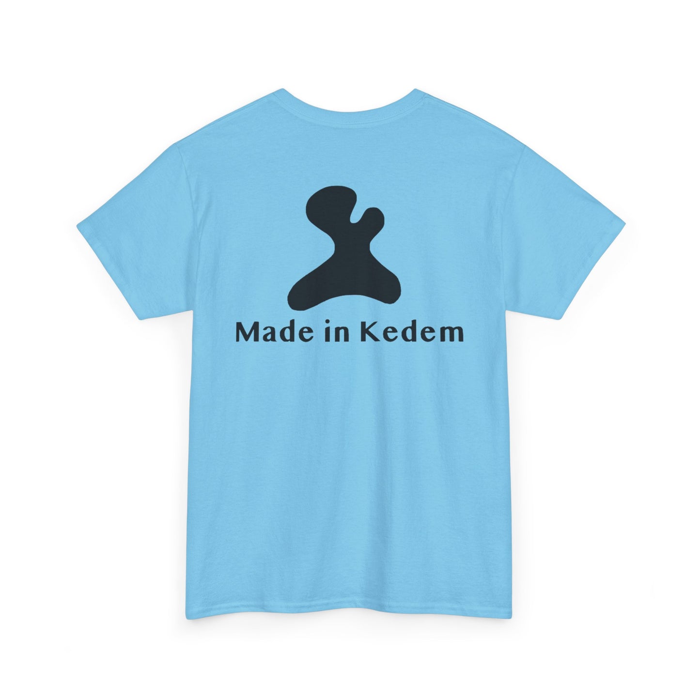 Unisex Heavy Cotton T-Shirt - Made in Kedem logo, Casual Wear, Everyday Outfit, Eco-Friendly Gift, Comfortable Apparel.