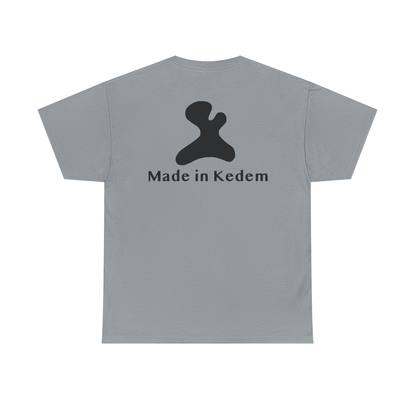 Unisex Heavy Cotton T-Shirt - Made in Kedem logo, Casual Wear, Everyday Outfit, Eco-Friendly Gift, Comfortable Apparel.