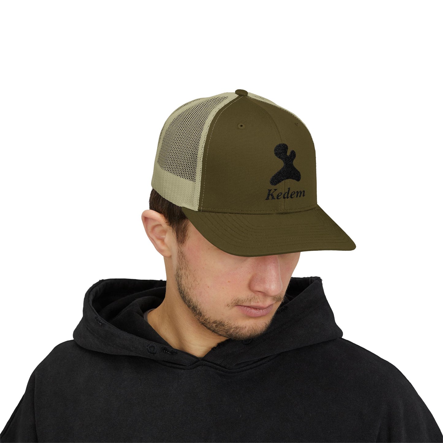 Stylish Snapback Trucker Cap with Kedem Design - Perfect for Casual Outings, Outdoor Adventures, Gifts, and Festivals
