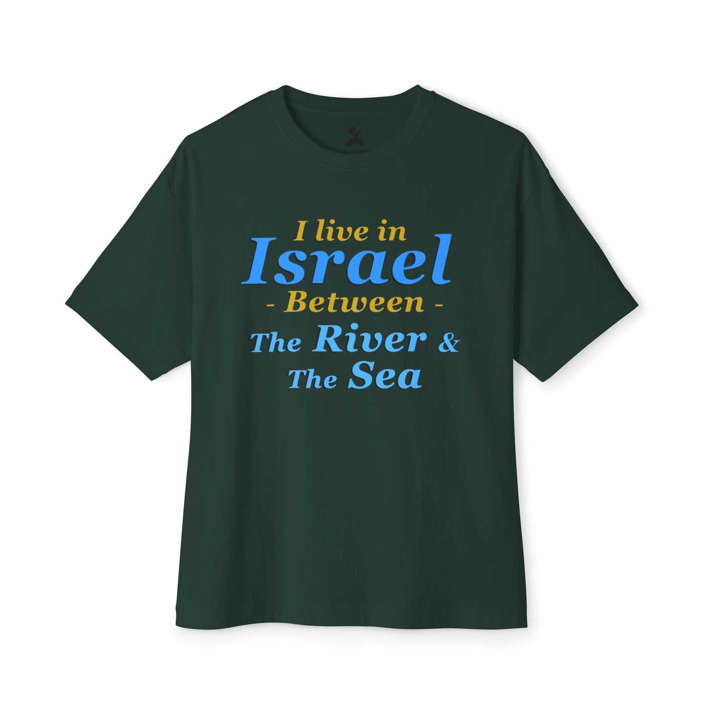 Stylish Unisex Oversized Boxy Tee - 'Israel Between The River & The Sea' Graphic T-Shirt