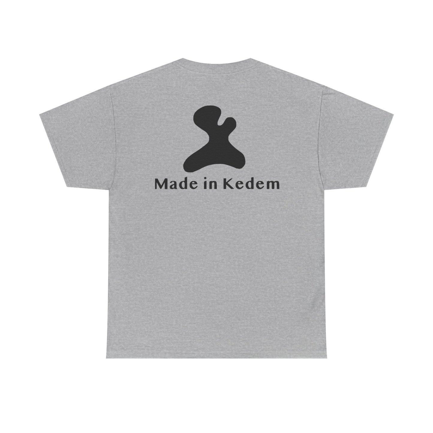 Unisex Heavy Cotton T-Shirt - Made in Kedem logo, Casual Wear, Everyday Outfit, Eco-Friendly Gift, Comfortable Apparel.