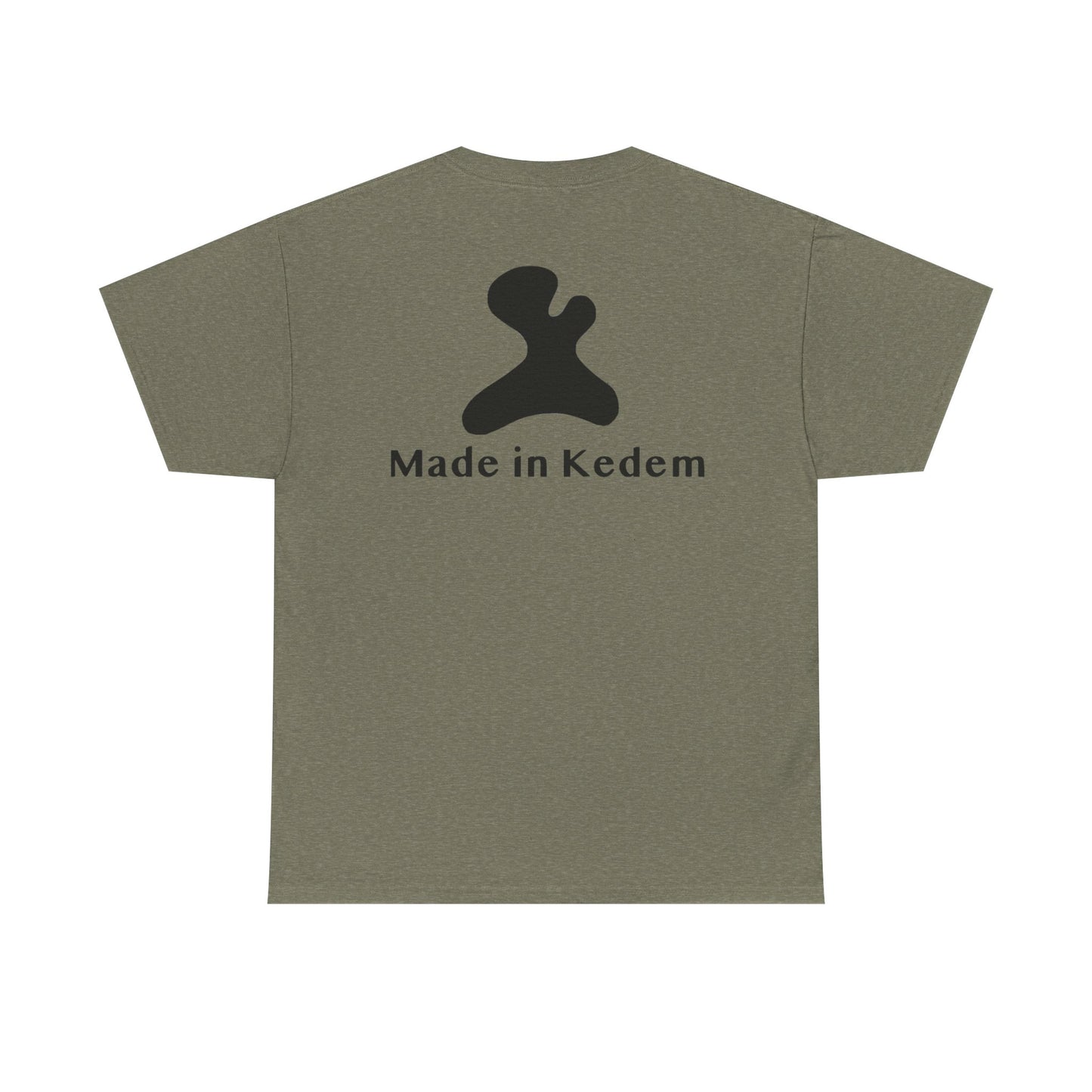 Unisex Heavy Cotton T-Shirt - Made in Kedem logo, Casual Wear, Everyday Outfit, Eco-Friendly Gift, Comfortable Apparel.
